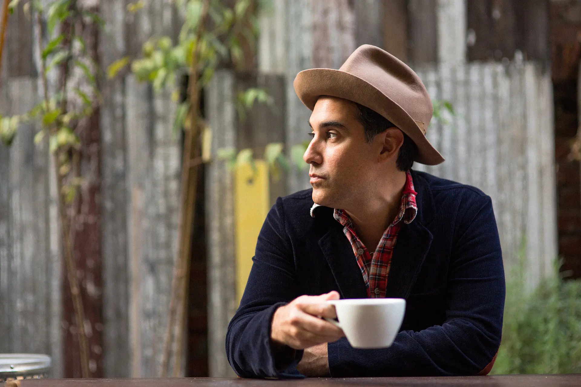 Joshua Radin with a cup of tea