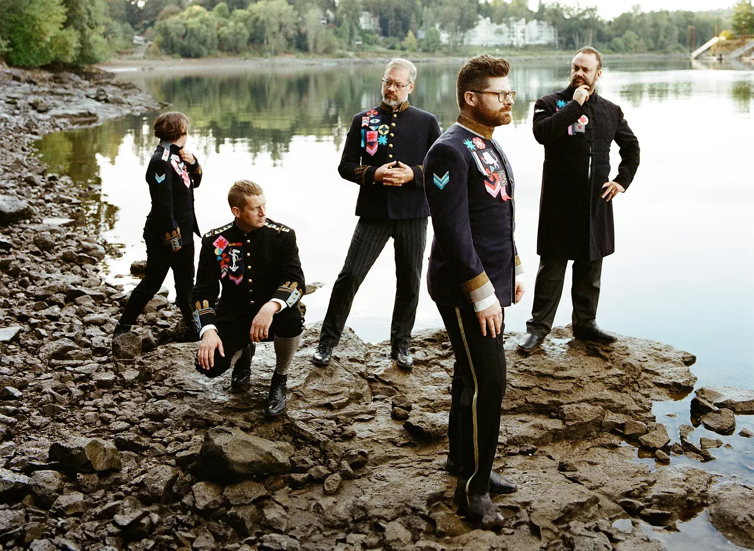 The Decemberists in uniform